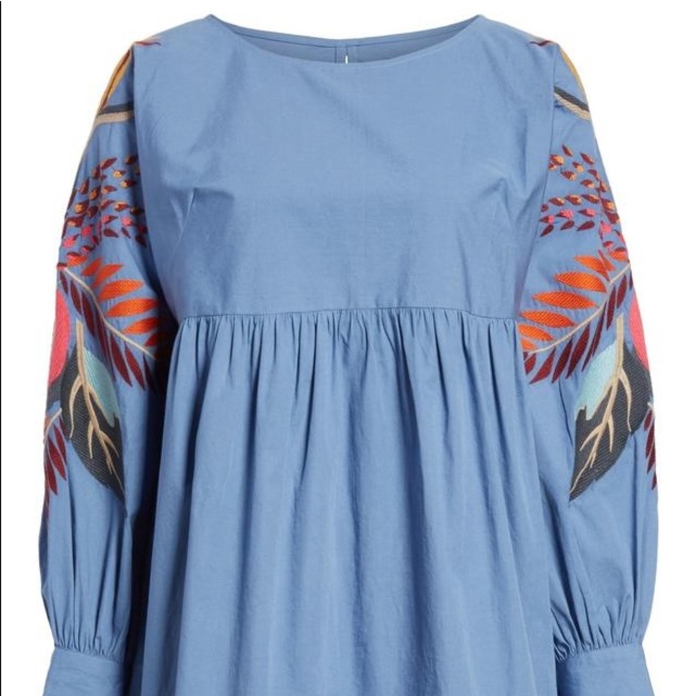 Free People Mini Obsessions Embroidered Poplin Minidress